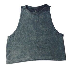 OFFLINE By Aerie Womens XS Cropped Tank Top Washed Black Sleeveless Activewear